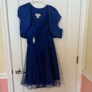 Elegant Blue Dress with Bolero
